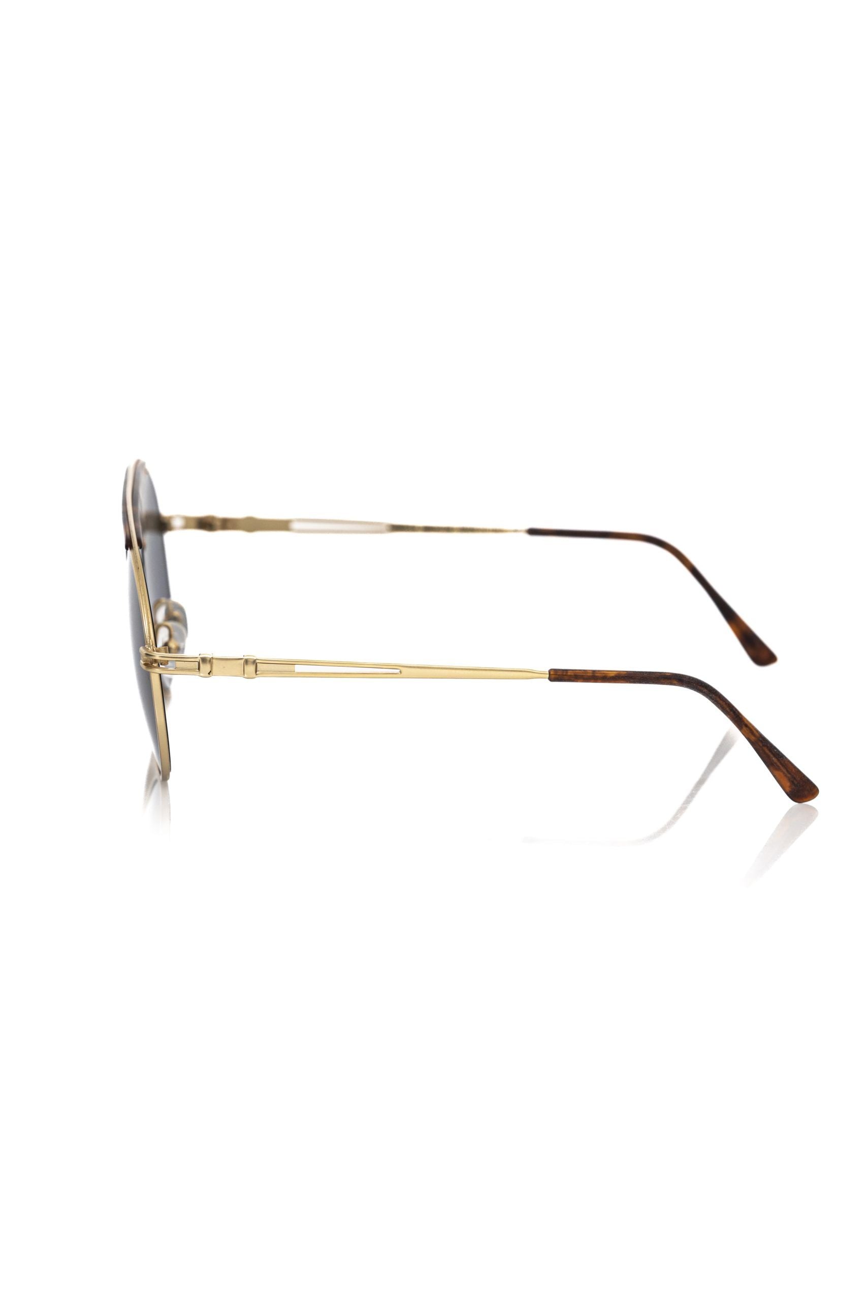 Frankie Morello Braune Metallic-Sonnenbrille für Herren