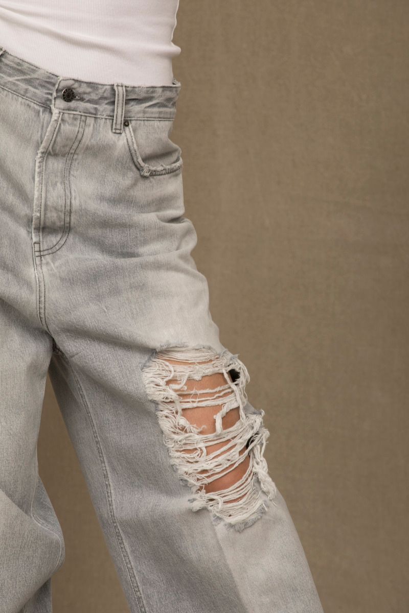 Donnez Les Jeans Et Le Pantalon Gris En Coton Fuller
