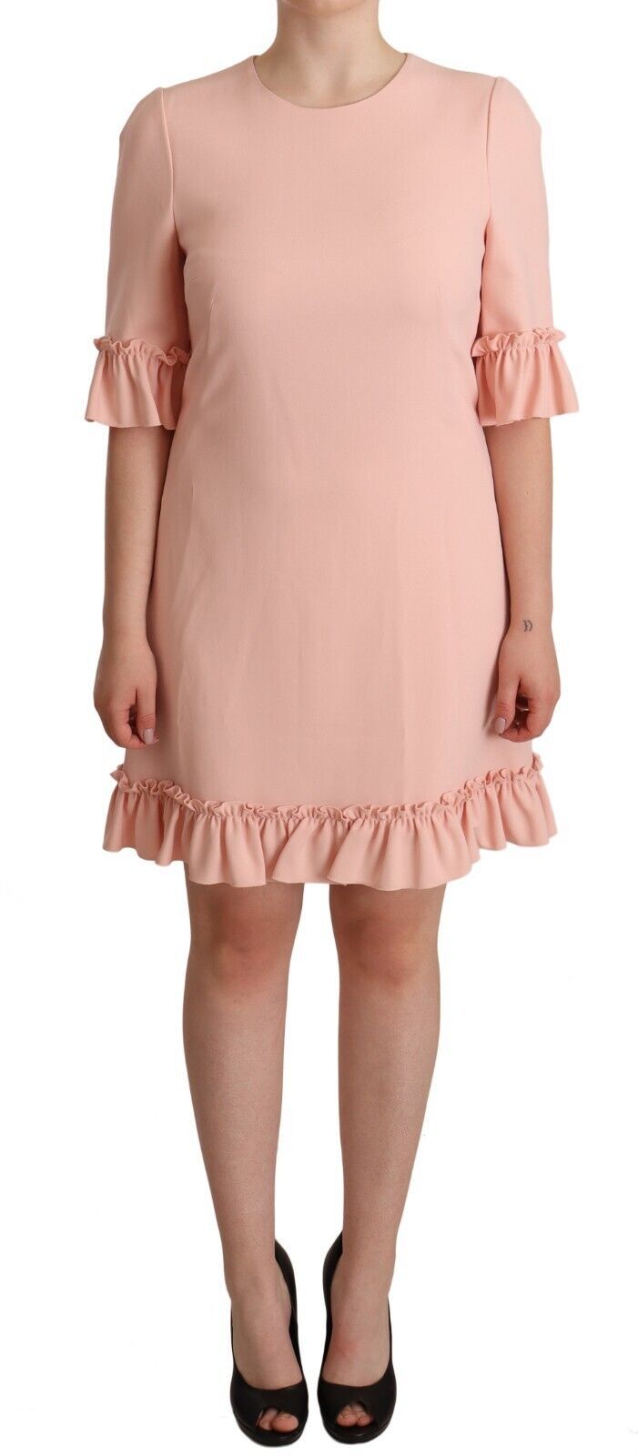 Robe fourreau Dolce & Gabbana en viscose rose à manches volantées