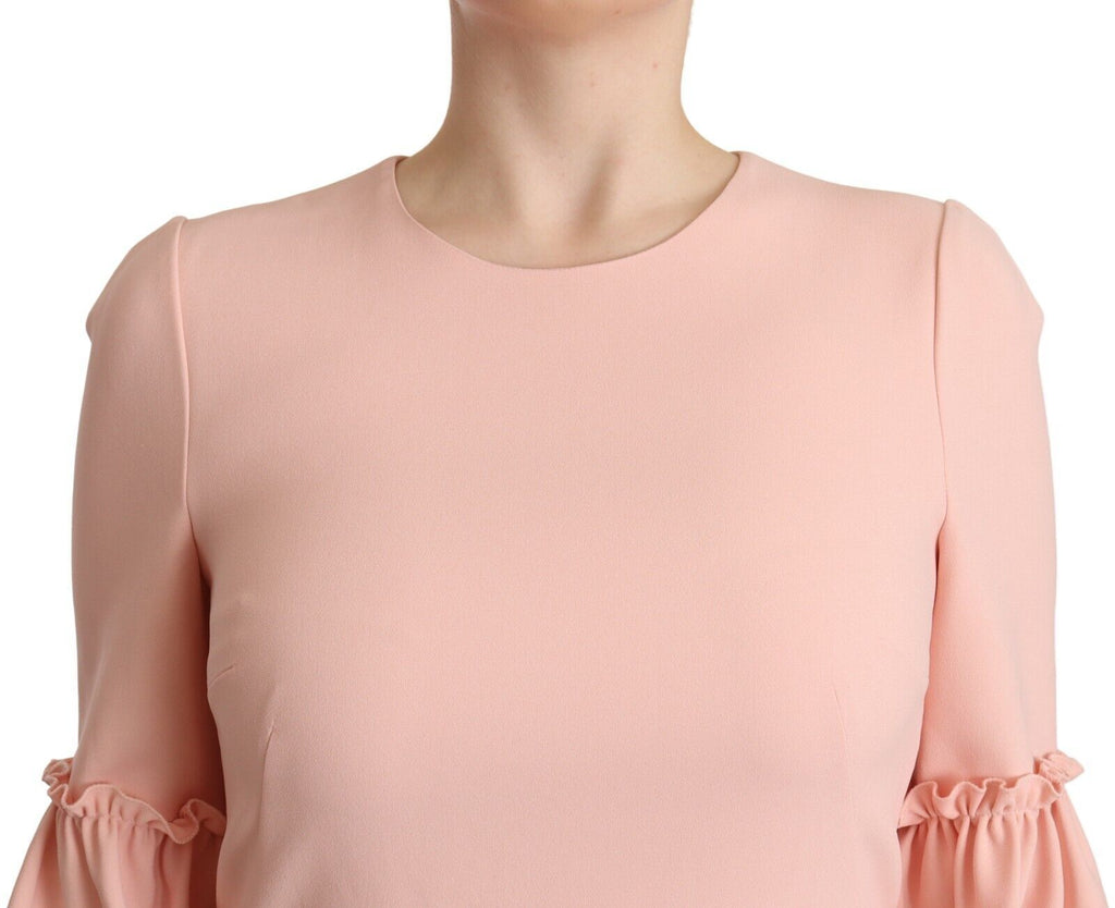 Robe fourreau Dolce & Gabbana en viscose rose à manches volantées