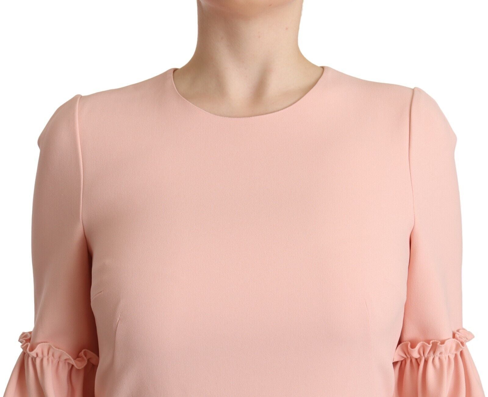 Robe fourreau Dolce & Gabbana en viscose rose à manches volantées