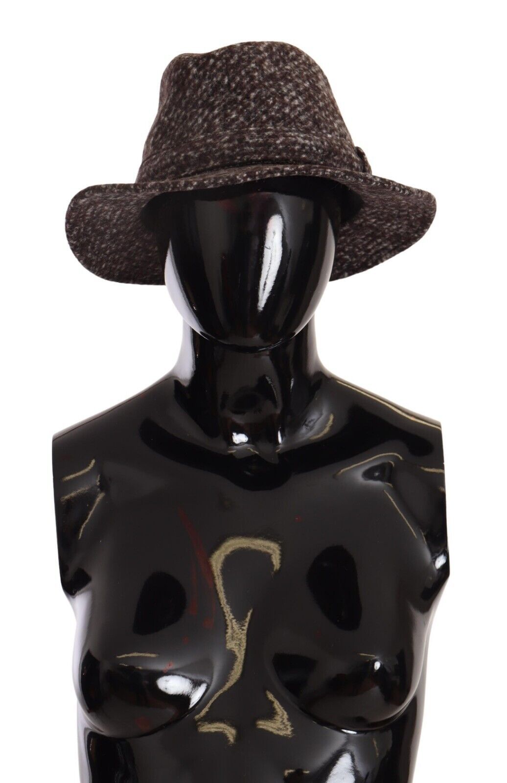 Chapeau en tweed mélangé texturé gris mélangé Dolce & Gabbana