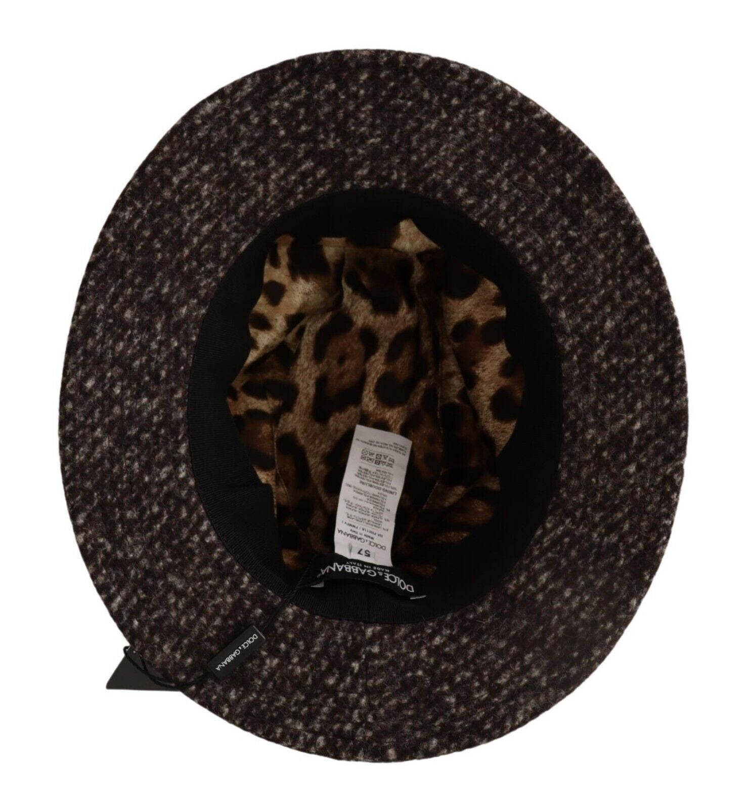 Chapeau en tweed mélangé texturé gris mélangé Dolce & Gabbana