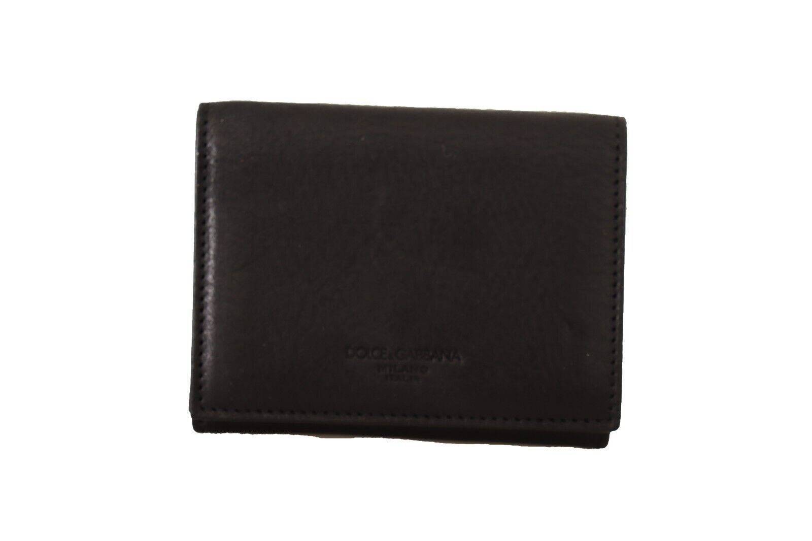 Dolce & Gabbana Portefeuille Multi-Kit Ceinture en Cuir Noir à Trois Volets