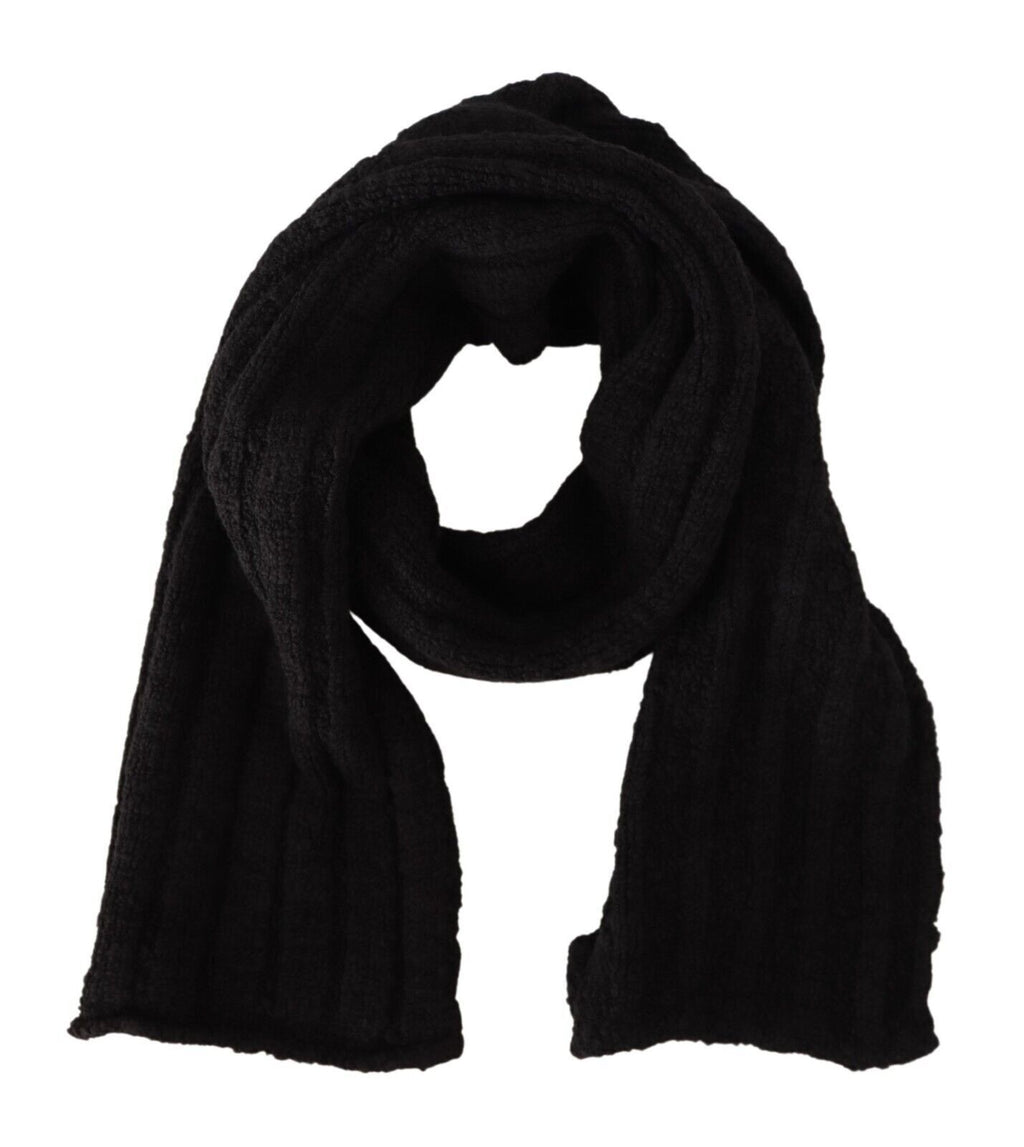 Écharpe châle en laine vierge noire tricotée unisexe Dolce & Gabbana
