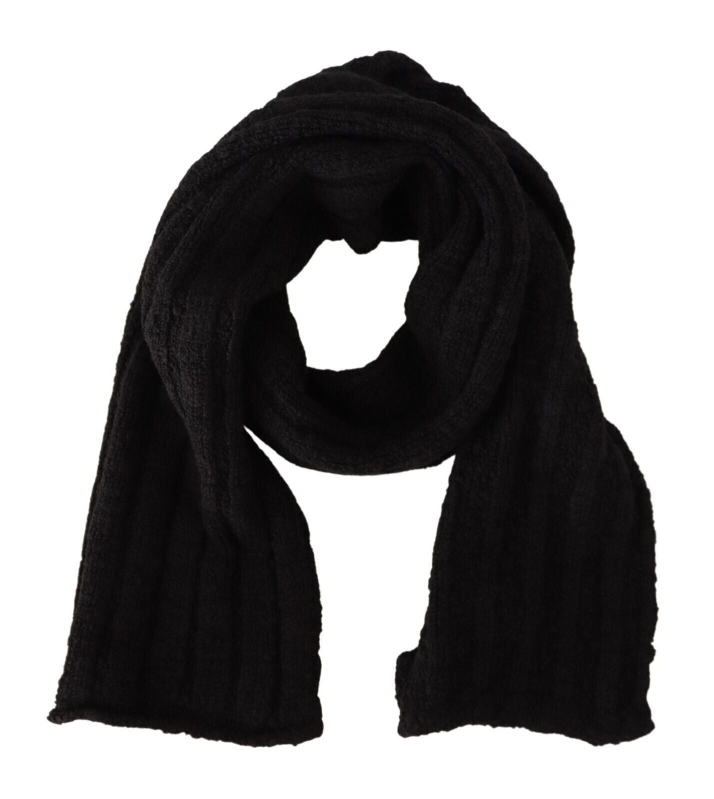 Écharpe châle en laine vierge noire tricotée unisexe Dolce & Gabbana