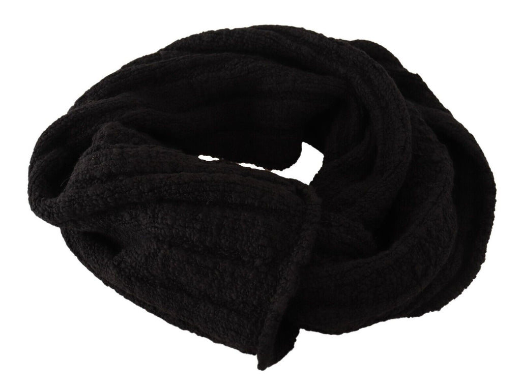 Écharpe châle en laine vierge noire tricotée unisexe Dolce & Gabbana