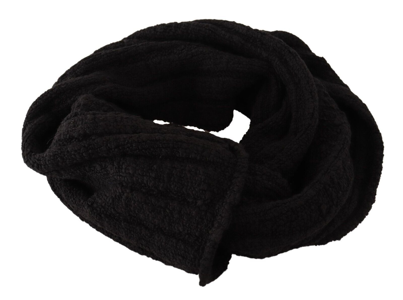 Écharpe châle en laine vierge noire tricotée unisexe Dolce & Gabbana