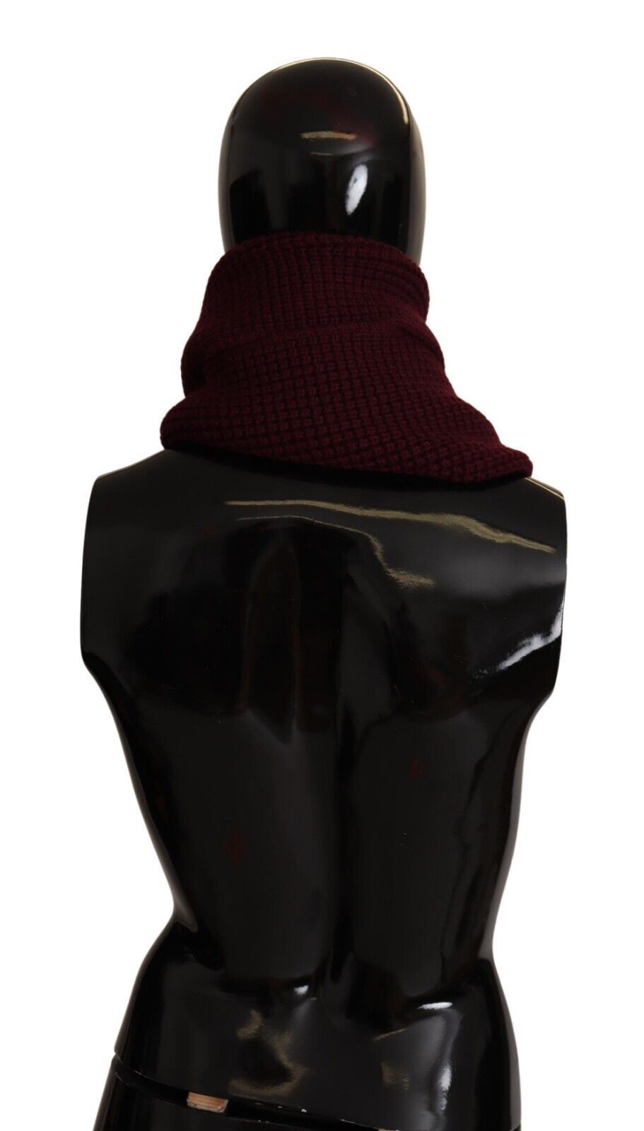 Écharpe-châle enveloppante en cachemire rouge foncé avec logo Dolce & Gabbana, tricotée