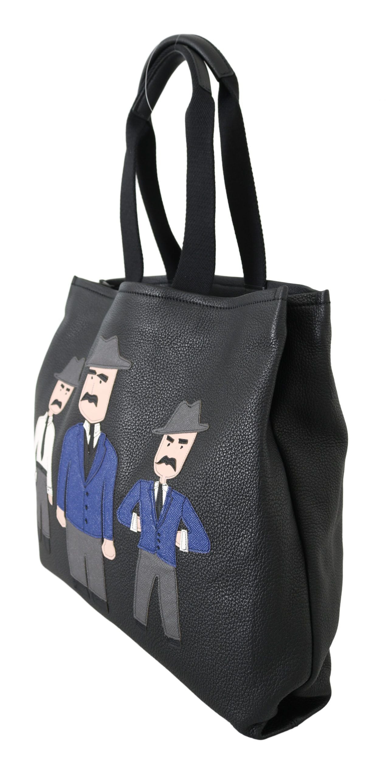 Dolce &amp; Gabbana Schwarze Leder-Tragetasche für Reisen, Einkaufen und Fitnessstudio #DGFAMILY
