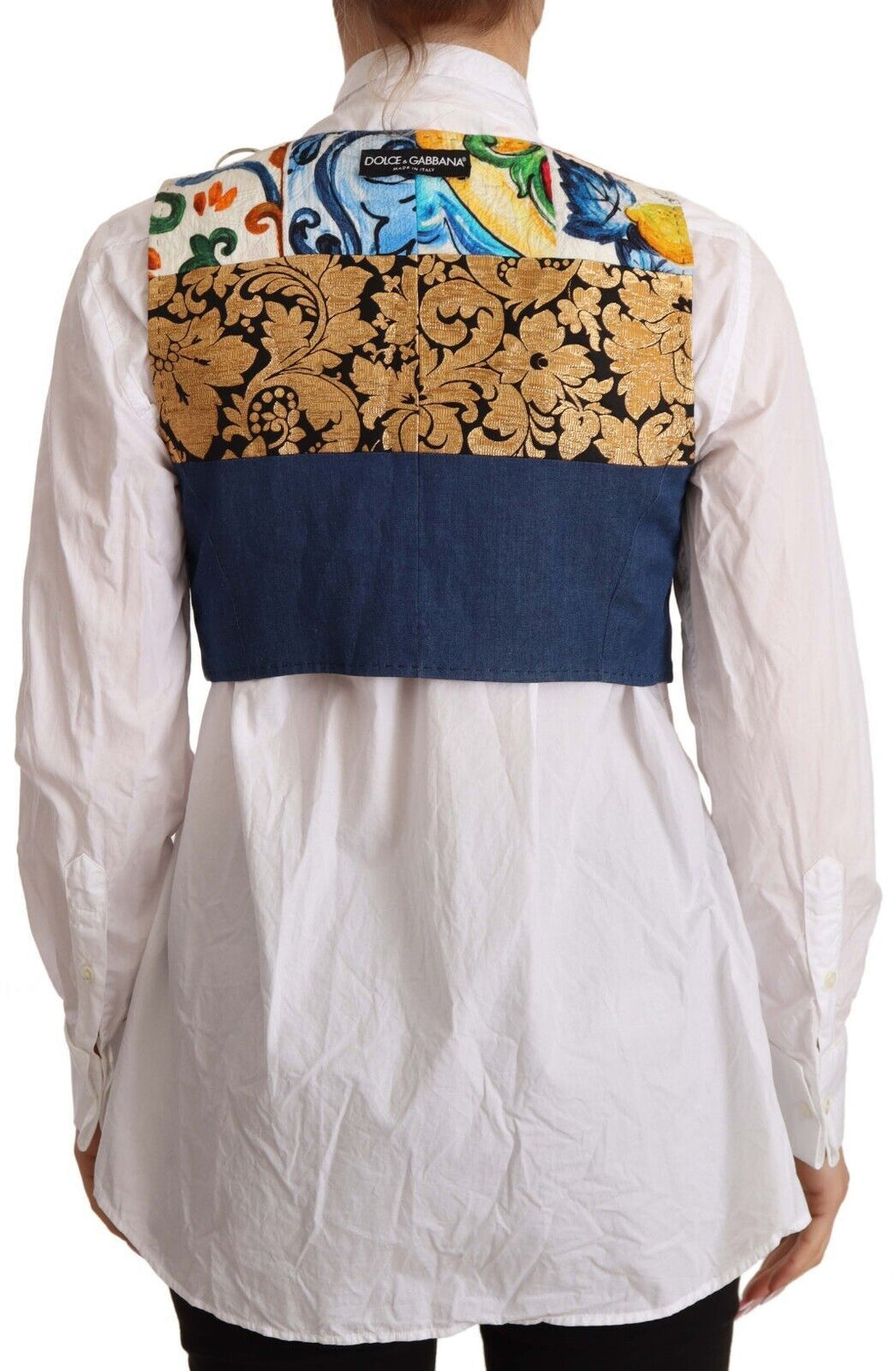 Haut en coton sans manches orné multicolore Dolce & Gabbana