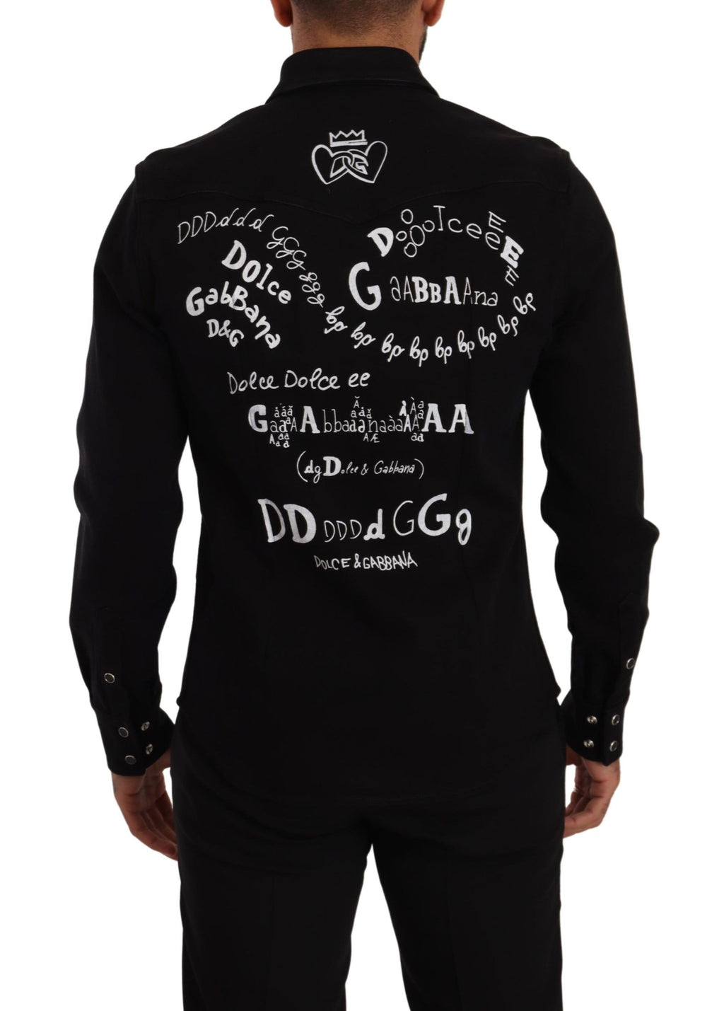 Chemise ajustée Dolce & Gabbana en jean stretch de coton noir