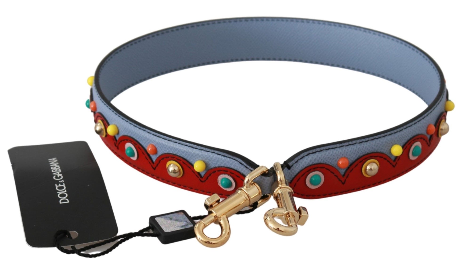 Bandoulière en cuir pour sac à main bleu Dolce & Gabbana