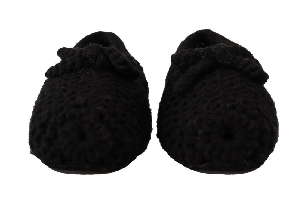 Ballerines Dolce & Gabbana noires à enfiler en maille de laine