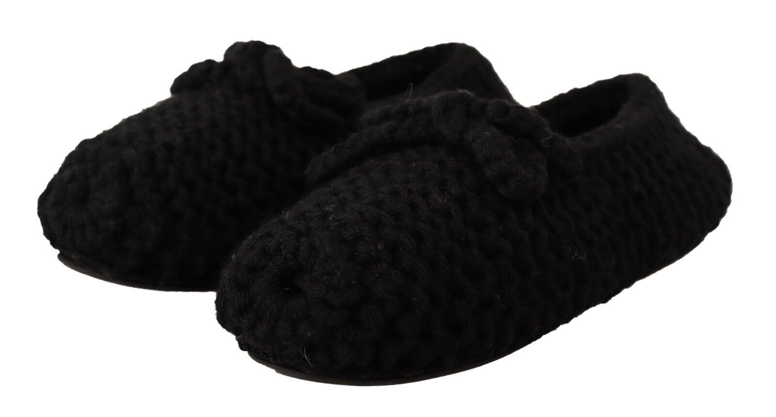 Ballerines Dolce & Gabbana noires à enfiler en maille de laine