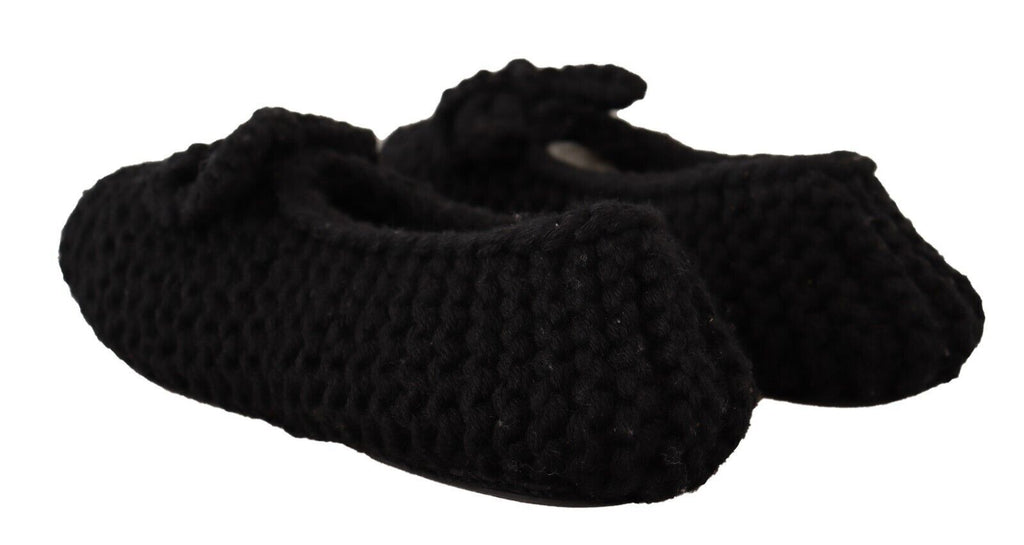 Ballerines Dolce & Gabbana noires à enfiler en maille de laine