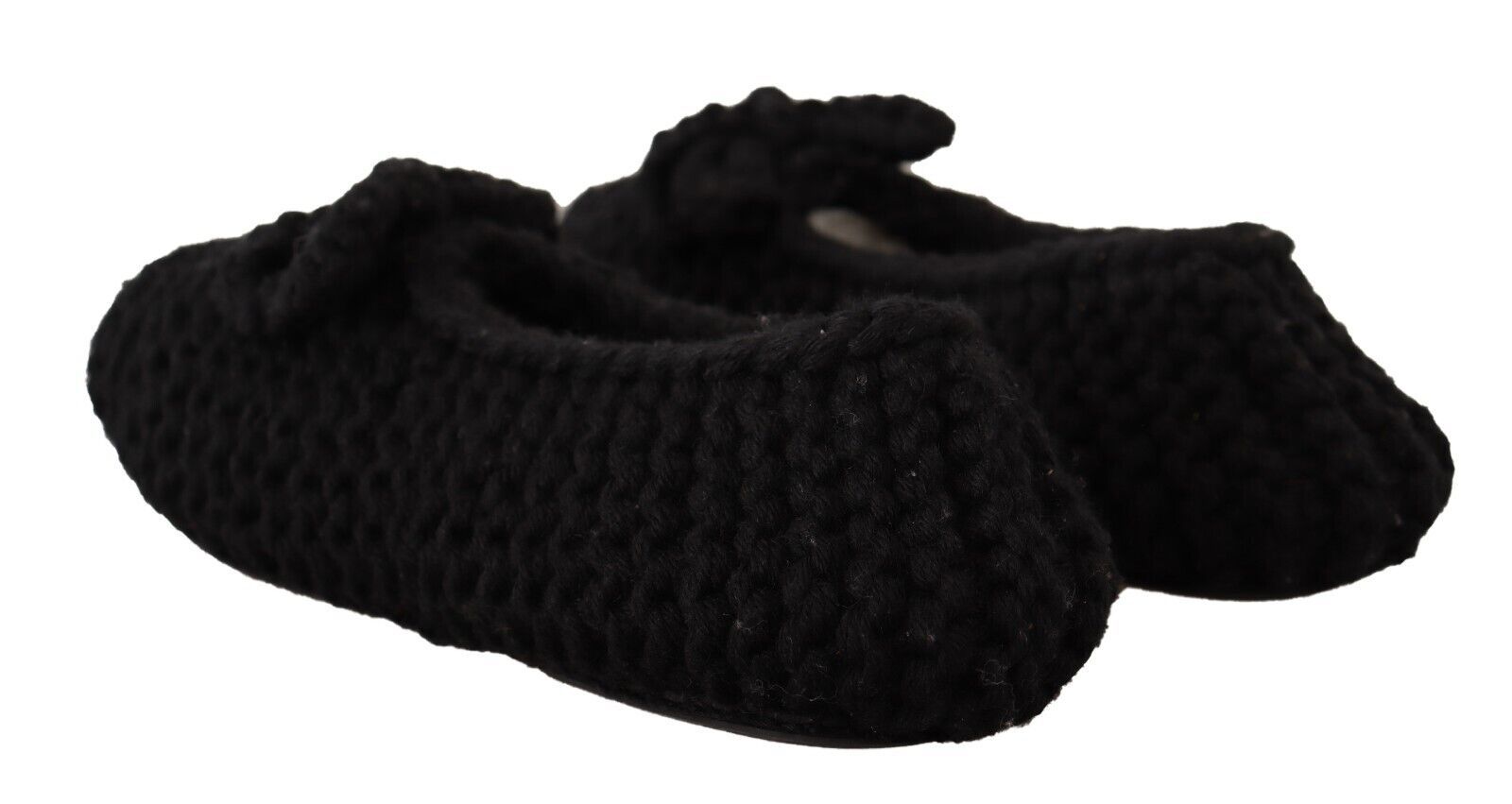 Ballerines Dolce & Gabbana noires à enfiler en maille de laine