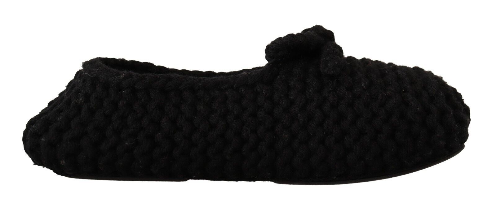 Ballerines Dolce & Gabbana noires à enfiler en maille de laine