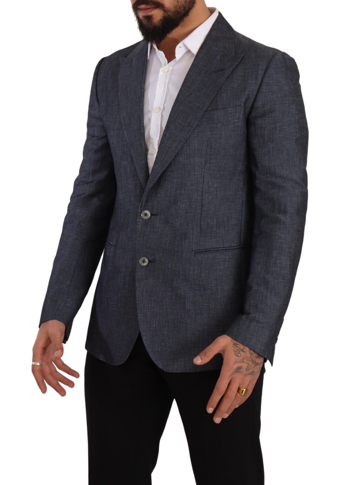 Blazer Dolce & Gabbana en Lin et Coton Bleu TAORMINA