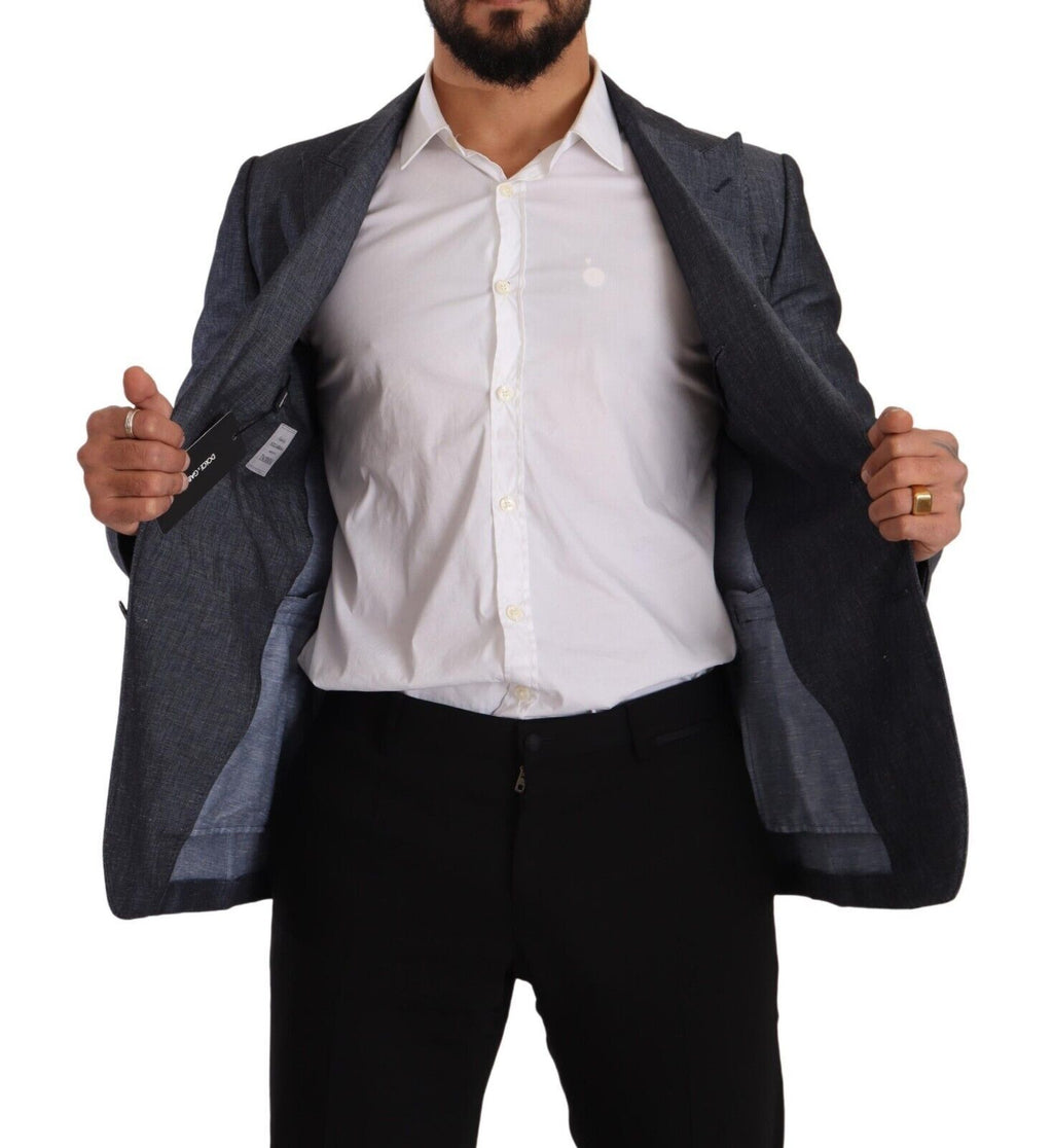 Blazer Dolce & Gabbana en Lin et Coton Bleu TAORMINA