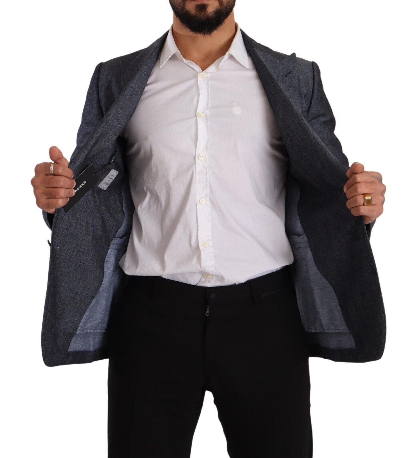 Blazer Dolce & Gabbana en Lin et Coton Bleu TAORMINA