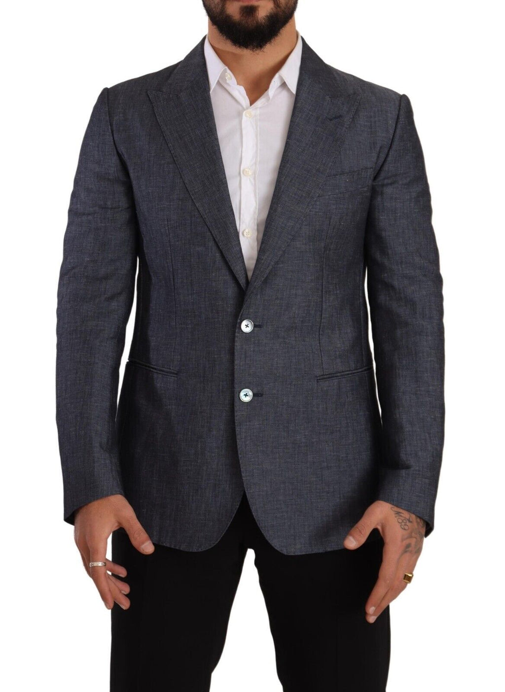 Blazer Dolce & Gabbana en Lin et Coton Bleu TAORMINA