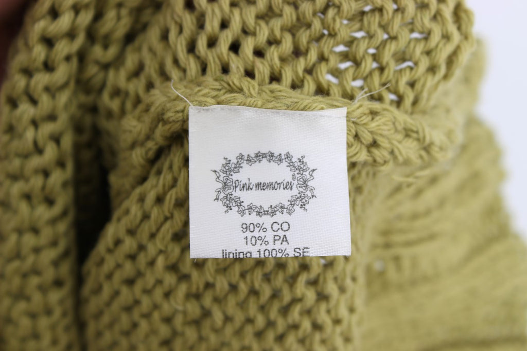 PINK MEMORIES Pull sans manches en maille de coton mélangé vert