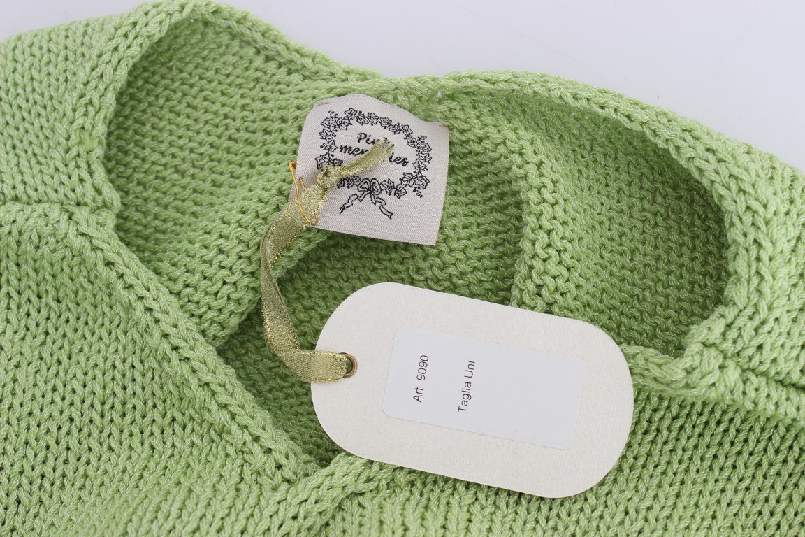 Pull en maille mélangée de coton vert PINK MEMORIES