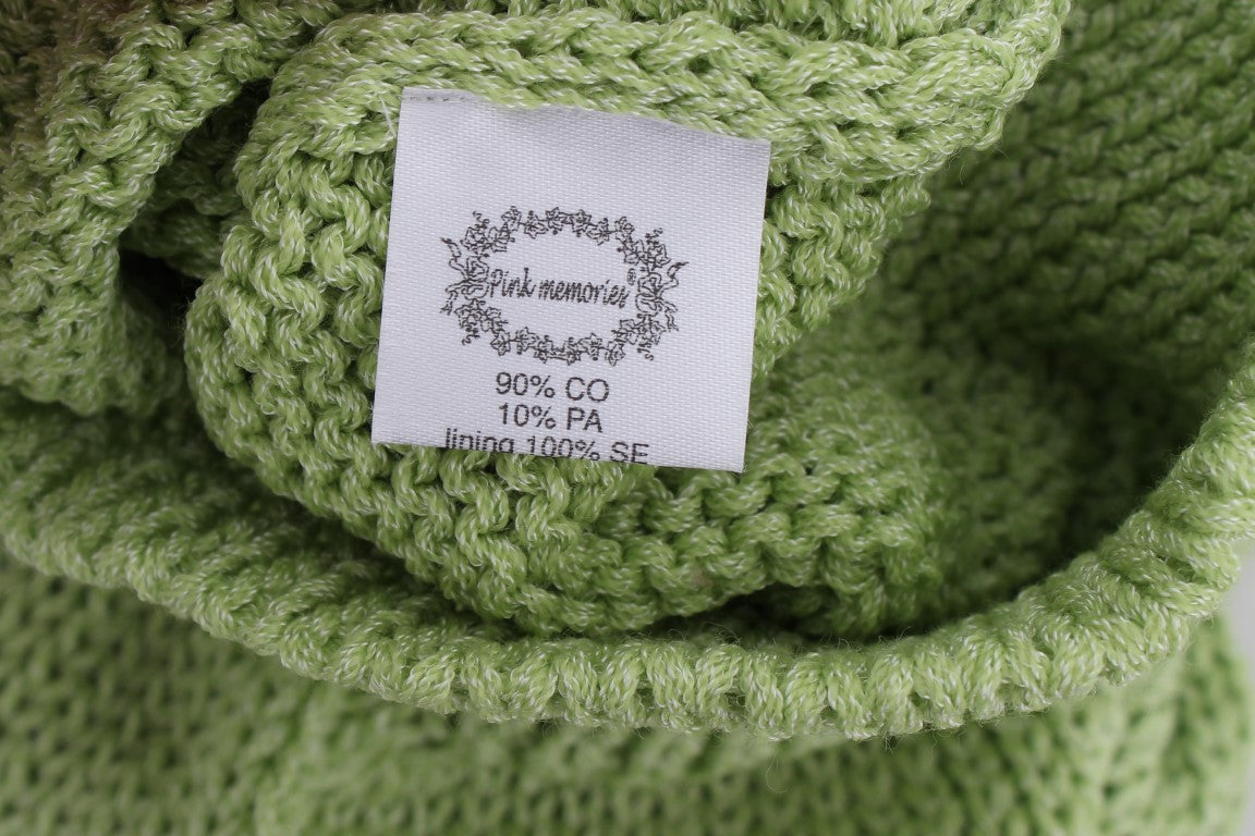 Pull en maille mélangée de coton vert PINK MEMORIES