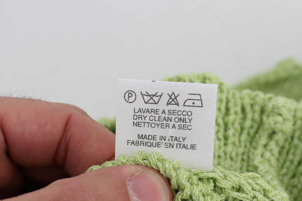 Pull en maille mélangée de coton vert PINK MEMORIES