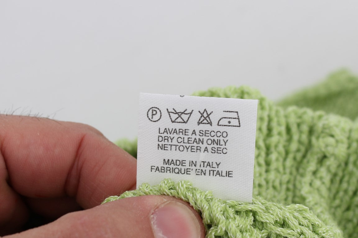 Pull en maille mélangée de coton vert PINK MEMORIES