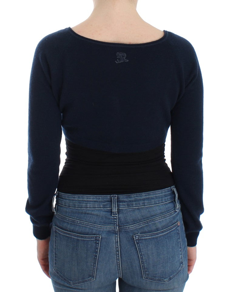 Ermanno Scervino Blue Cashmere Cardigan Sweater