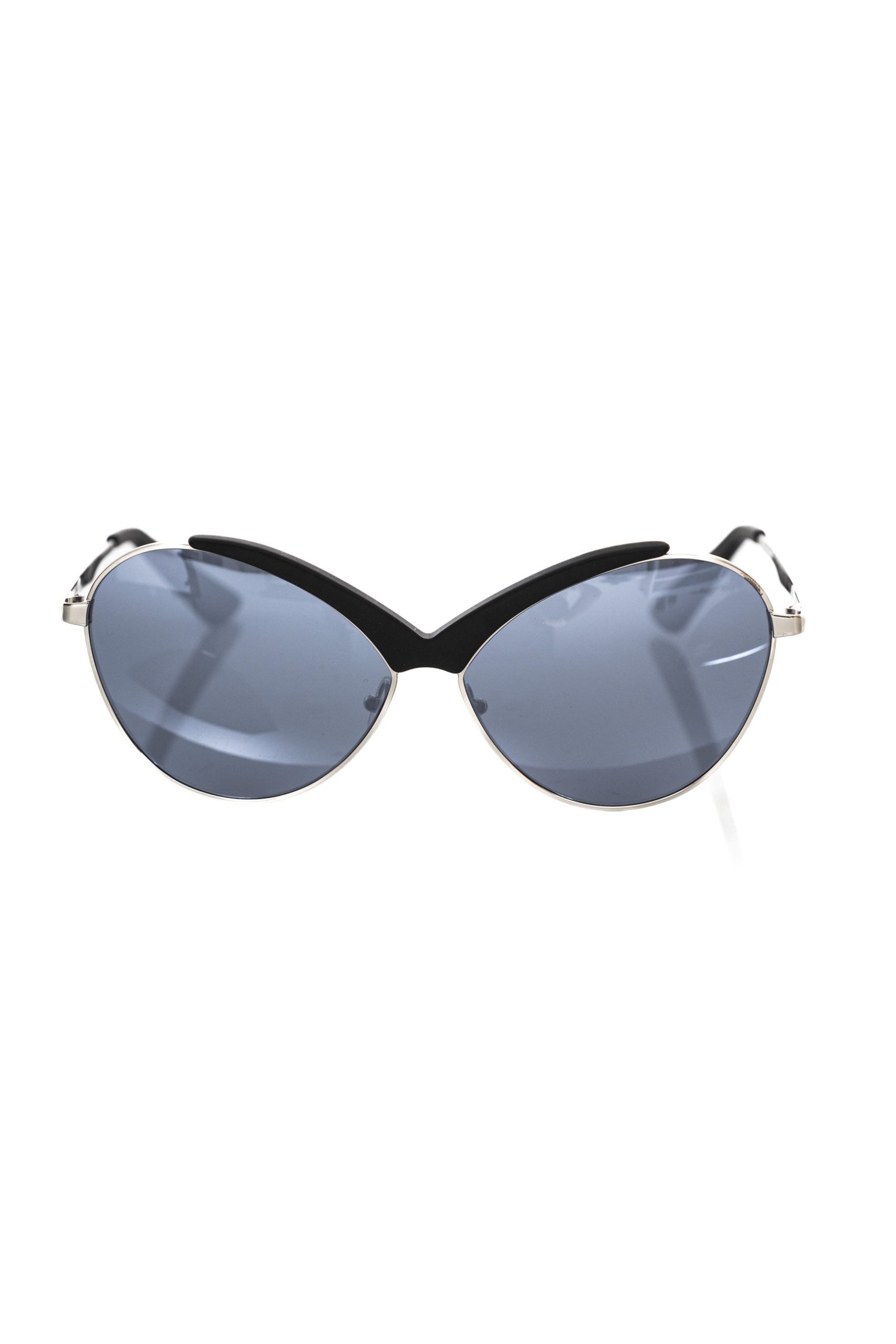 Frankie Morello Schwarze Metallic-Sonnenbrille für Damen