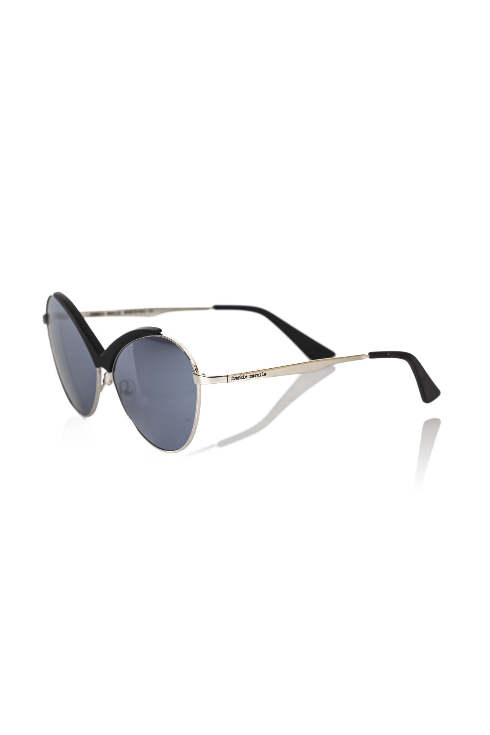 Frankie Morello Schwarze Metallic-Sonnenbrille für Damen