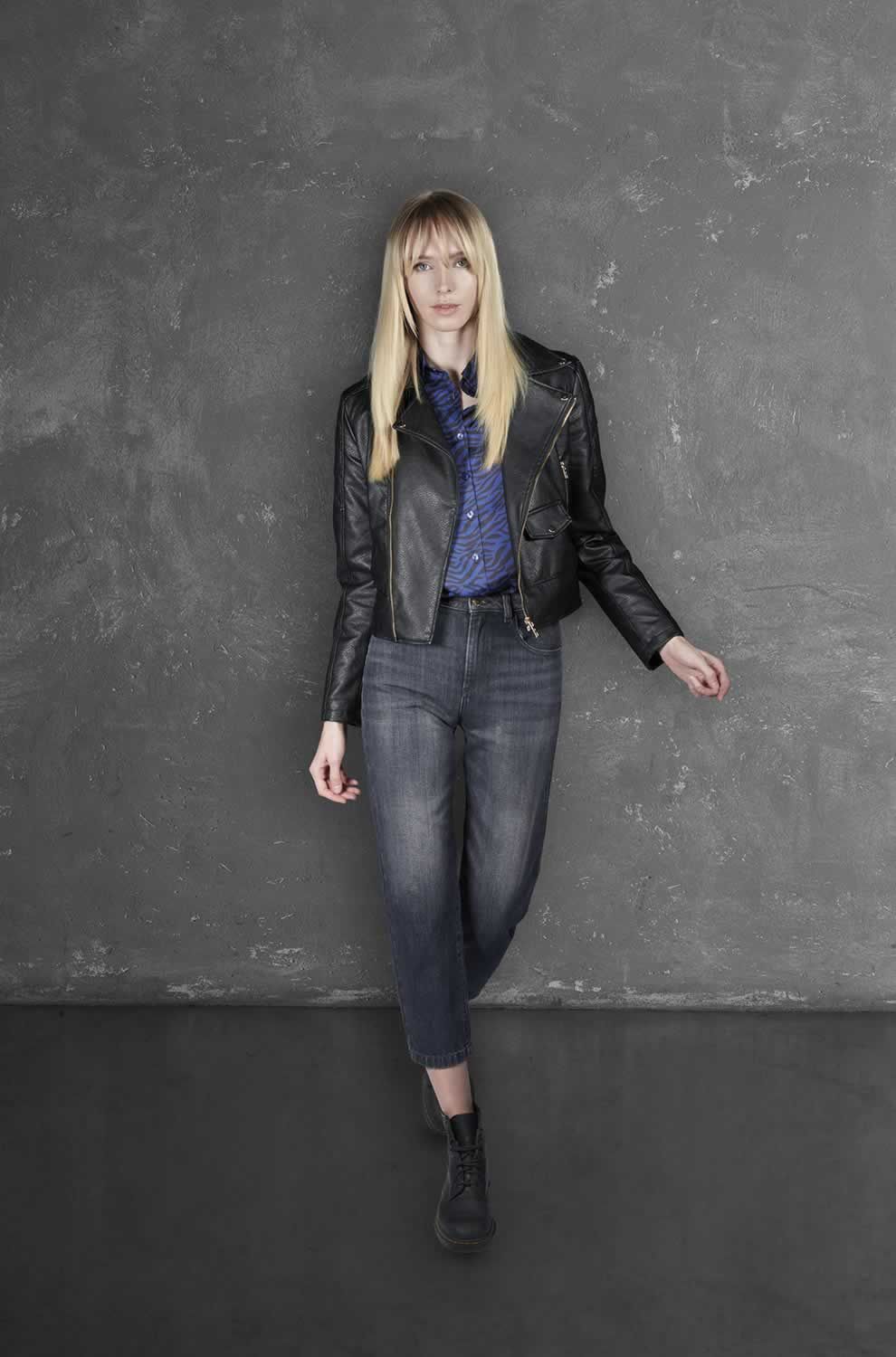Yes Zee Schwarze Damenjeans aus Baumwolle