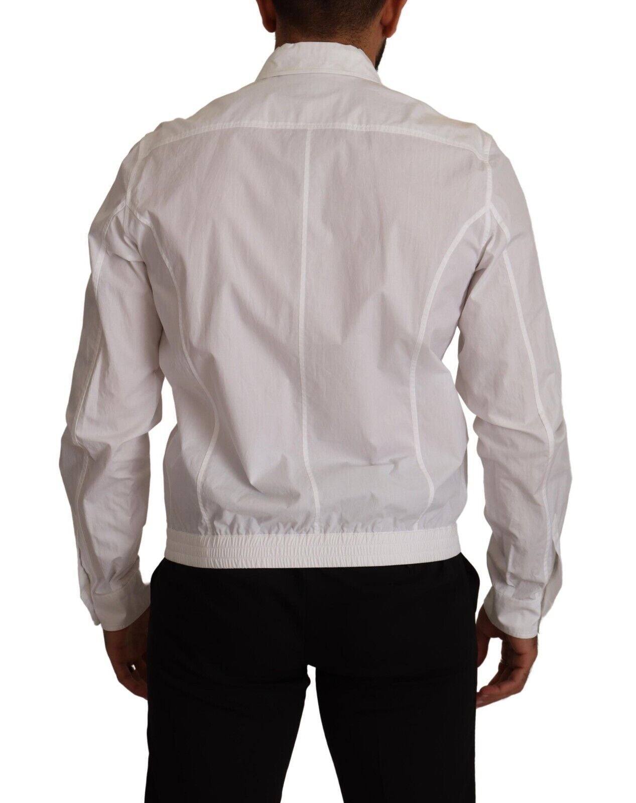 Chemise col classique boutonnée Dolce & Gabbana en coton blanc pour homme