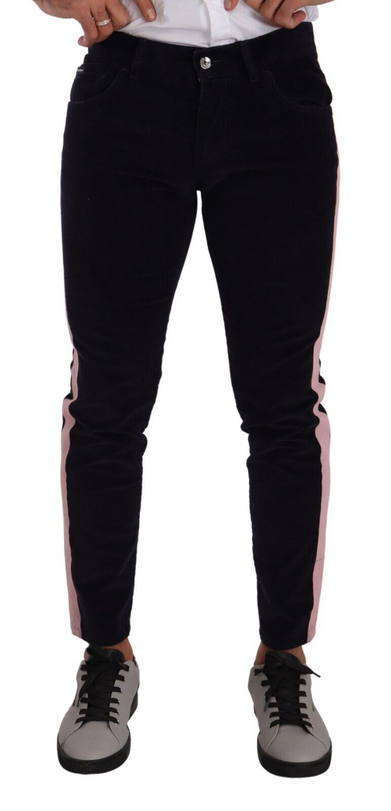 Dolce & Gabbana Jean Skinny en Coton Côtelé Bleu Extensible