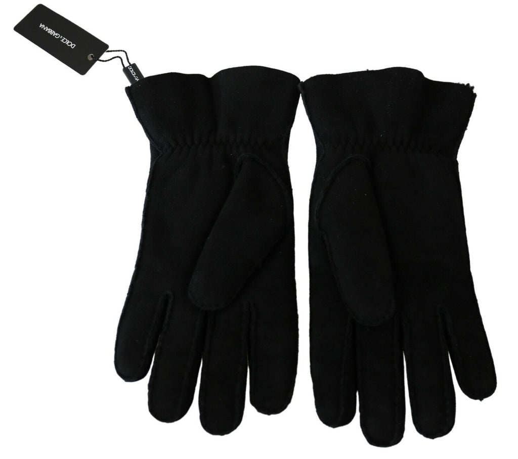 Dolce &amp; Gabbana – Schwarze Motorrad-Biker-Fäustlinge aus Leder