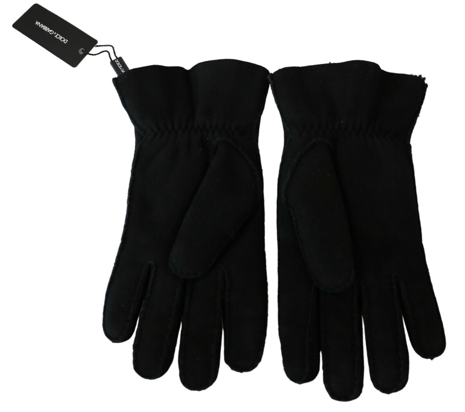 Dolce &amp; Gabbana Elegante schwarze Bikerhandschuhe aus Leder