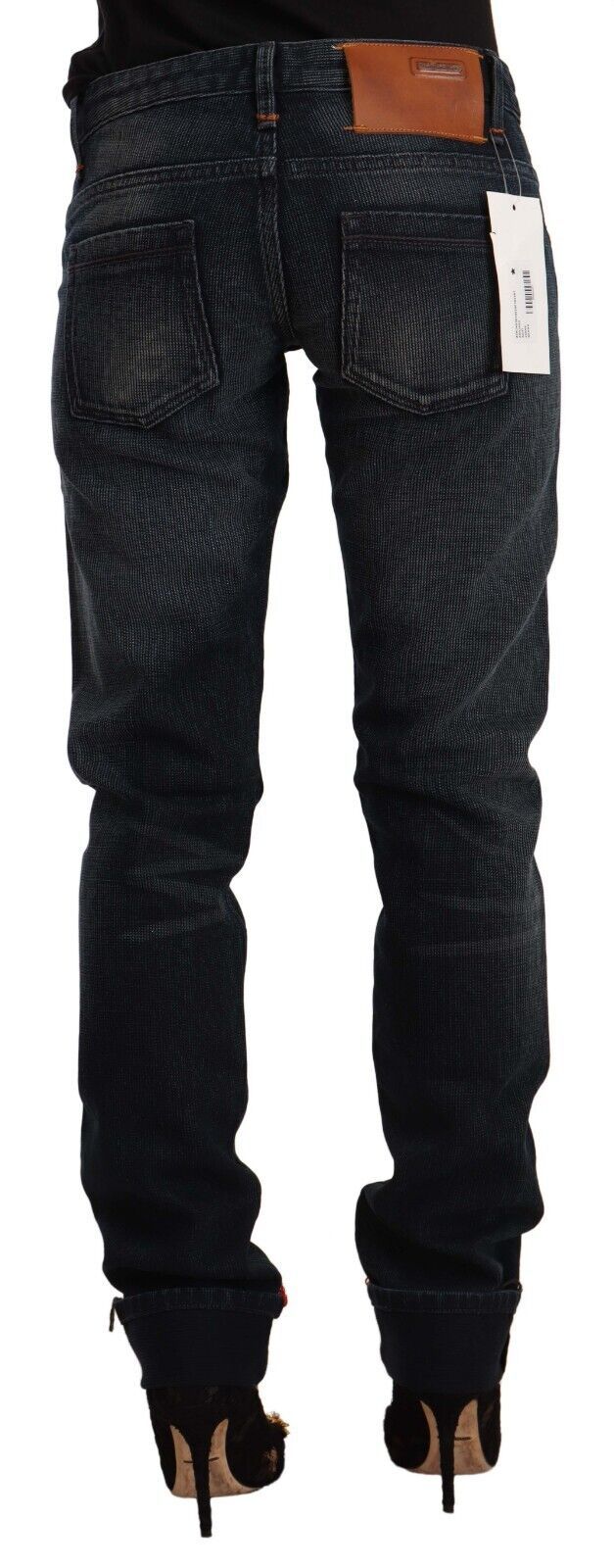Acht – Schwarze Skinny-Jeans aus verwaschener Baumwolle mit niedriger Taille