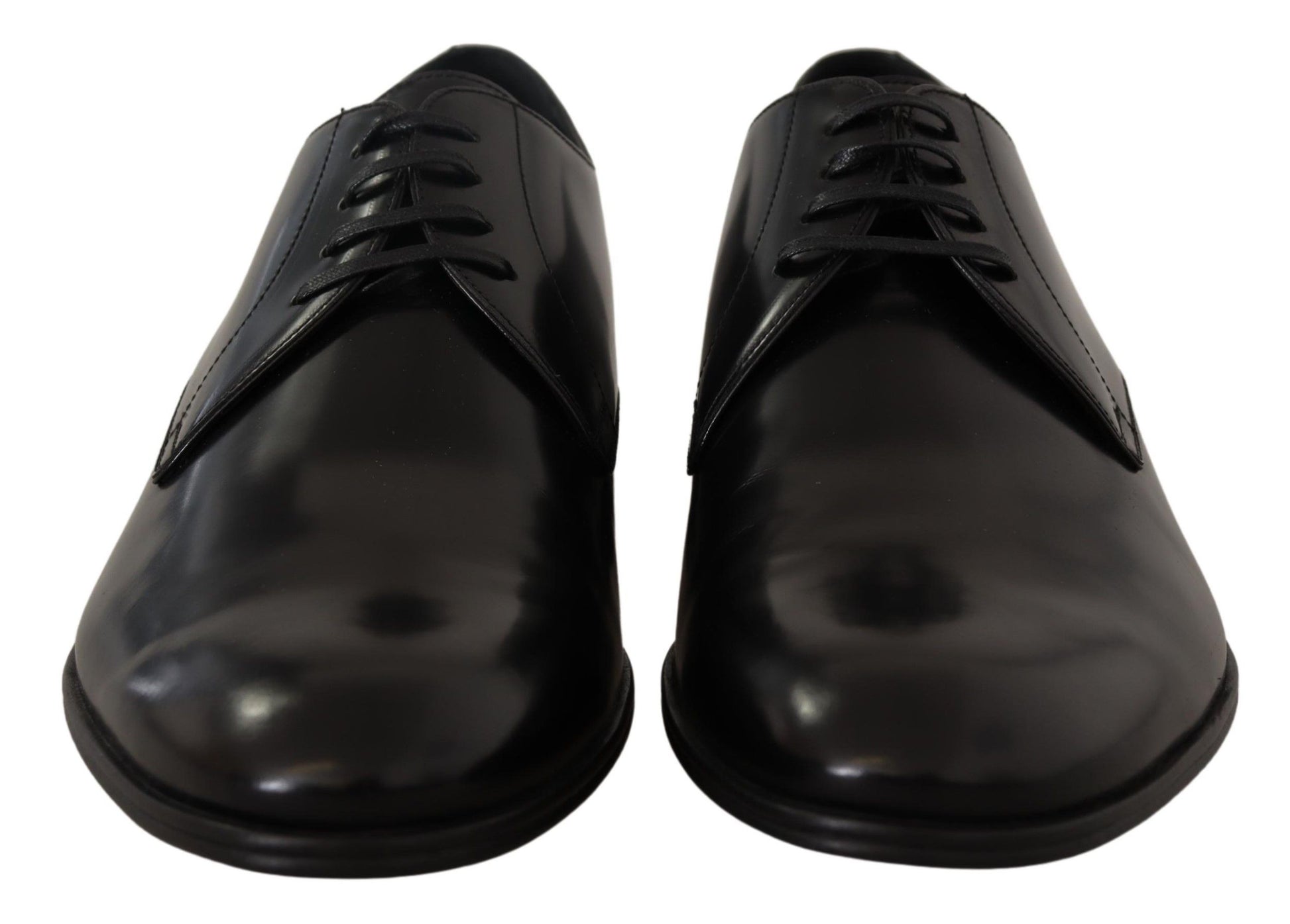 Dolce &amp; Gabbana – Formelle Derby-Schuhe aus schwarzem Leder mit Schnürung