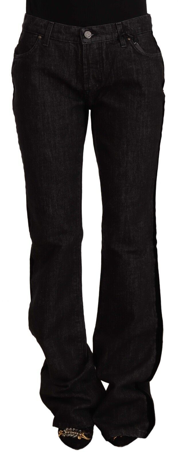 Jeans GF Ferre noirs coupe droite taille mi-haute en denim de coton