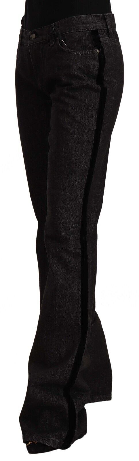 Jeans GF Ferre noirs coupe droite taille mi-haute en denim de coton