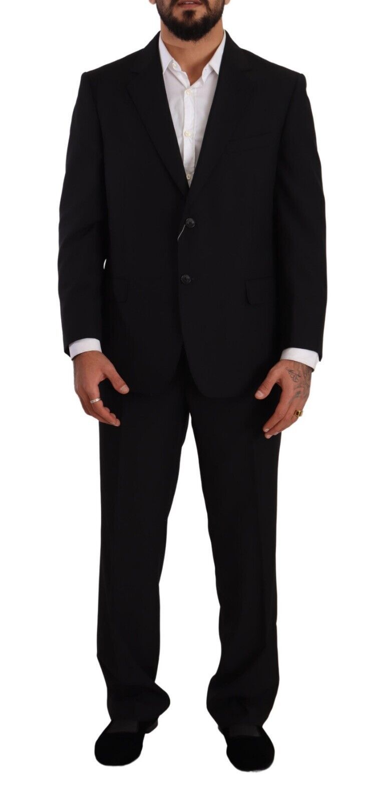 Costume de cérémonie simple boutonnage Domenico Tagliente en polyester noir
