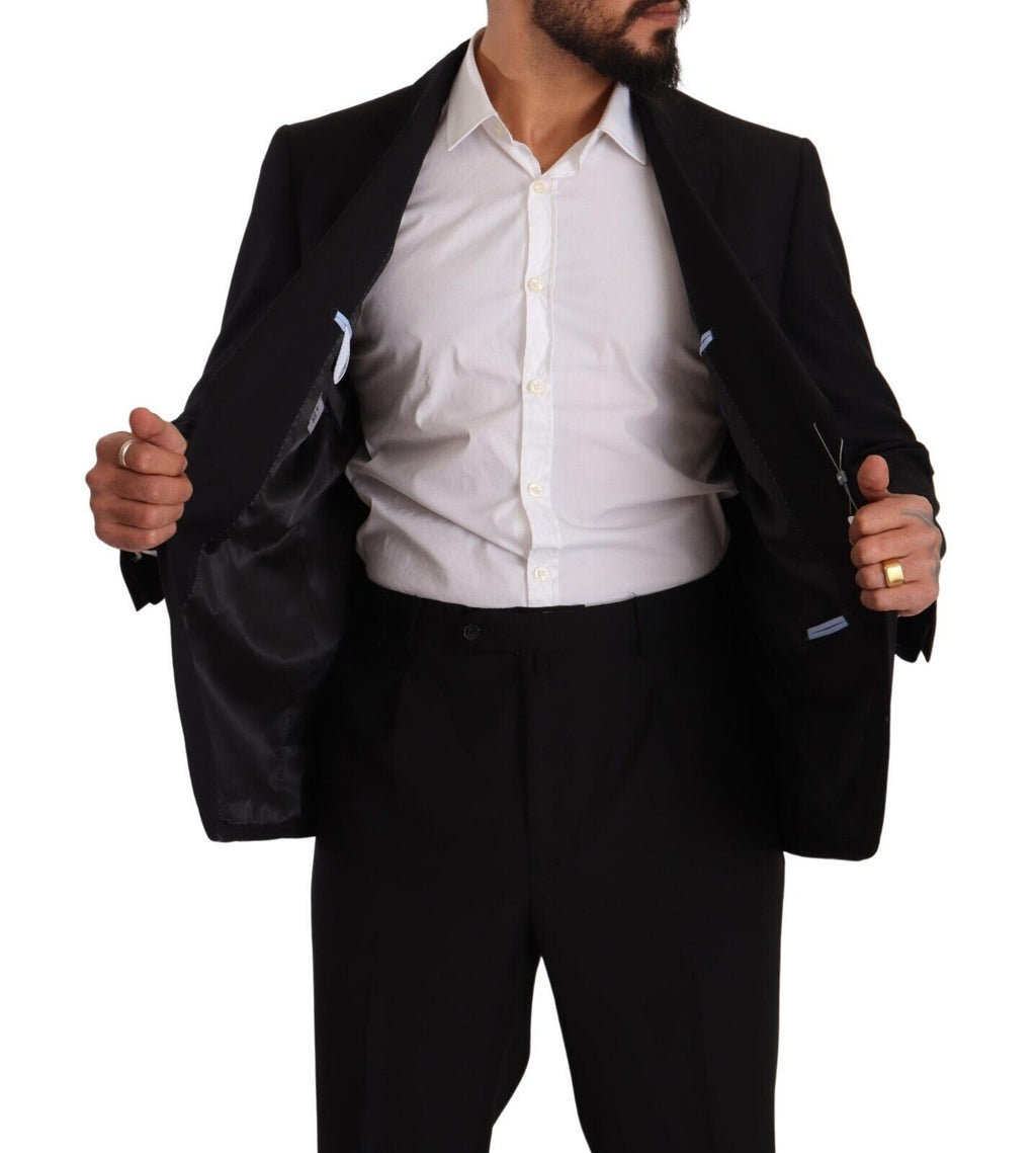 Costume de cérémonie simple boutonnage Domenico Tagliente en polyester noir