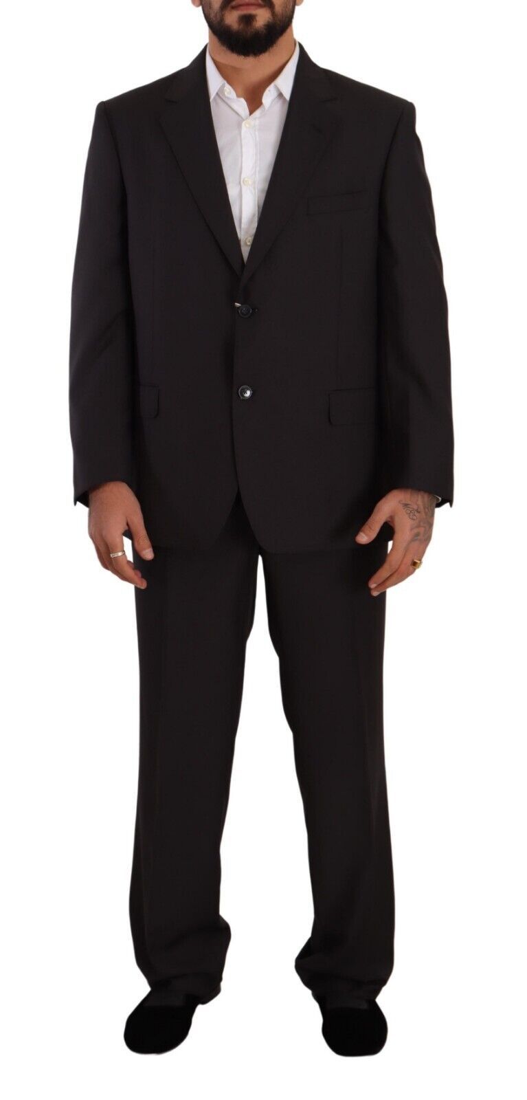 Costume de cérémonie simple boutonnage en polyester gris Domenico Tagliente