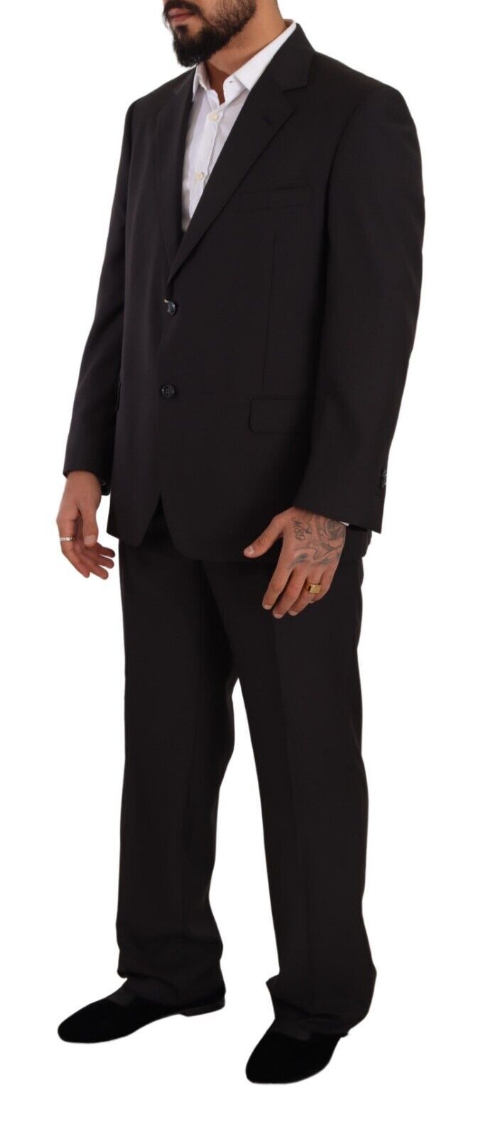 Costume de cérémonie simple boutonnage en polyester gris Domenico Tagliente