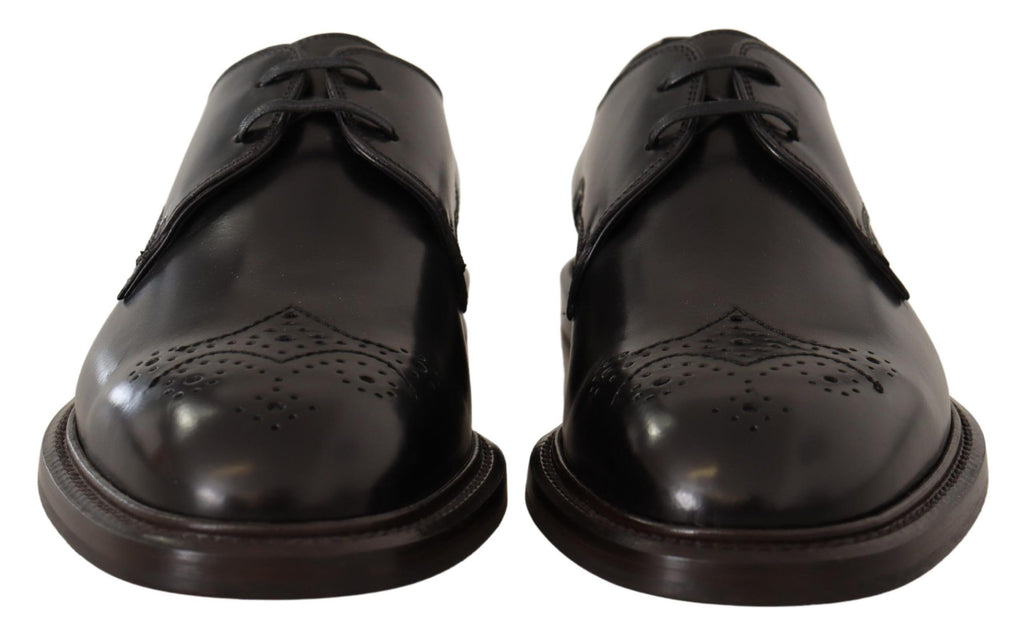 Chaussures Richelieu habillées en cuir noir Dolce & Gabbana