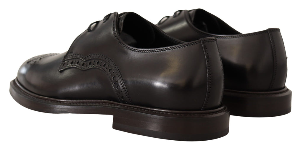 Chaussures Richelieu habillées en cuir noir Dolce & Gabbana