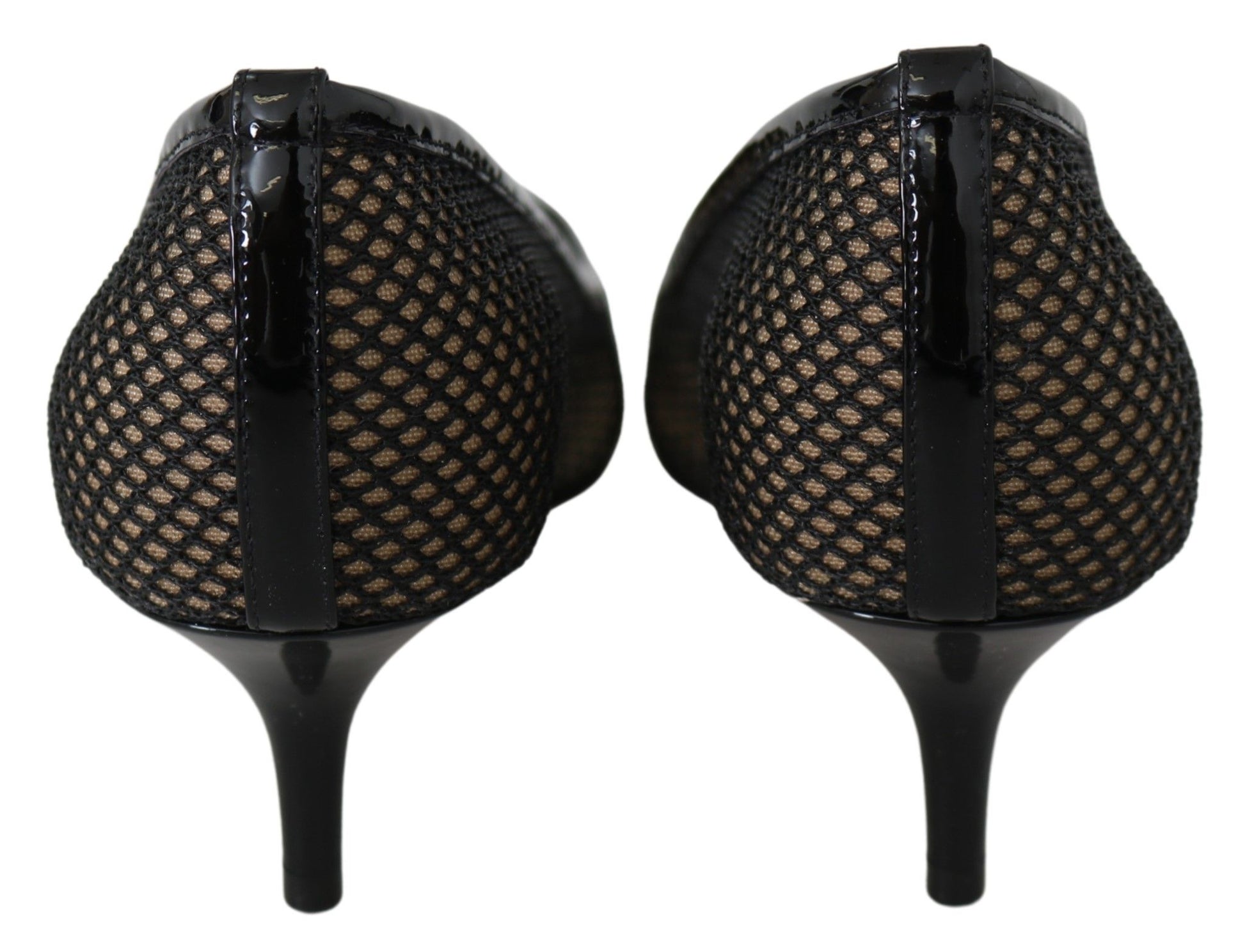 Escarpins Jimmy Choo Amika 50 en résille et cuir noirs
